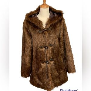 Fabulous Faux Fur Mid Length Coat by Pamela McCoy NWT